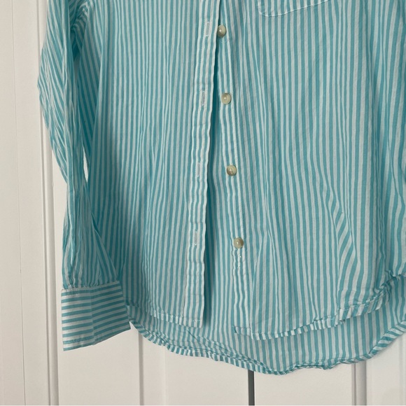 American Eagle Outfitters Button Down Striped Turquoise Shirt 🦅 - Picture 4 of 7